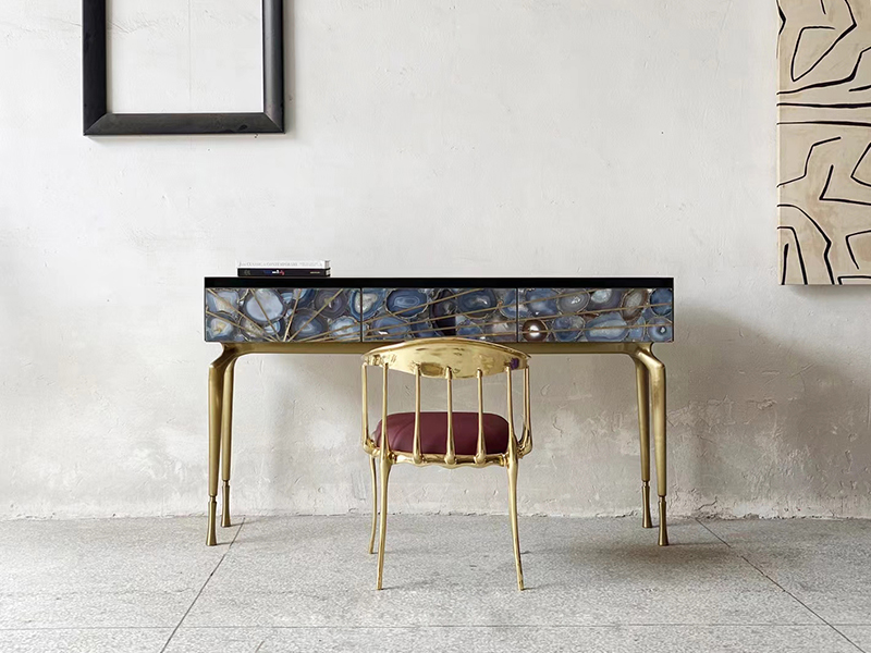 Luxury Semiprecious Stone Console Table